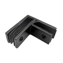 Clip Para Vidrio, 90 Grados, Vidrio - Vidrio, AISI304, BLACK