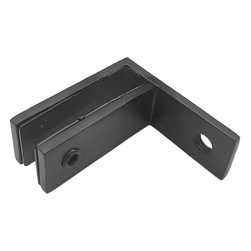 Clip Para Vidrio, 90 Grados, Pared - Vidrio, AISI304, BLACK
