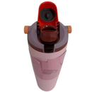 Termo botella de agua 30 oz rosado claro acero inoxidable con tapa hermética abierta