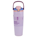 Botella termo 30 oz color lila acero inoxidable con tapa hermética y asa