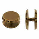 Botón nivelador de fachadas color bronce, vista frontal y lateral