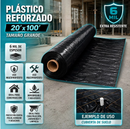 Rollo Plastico Negro De Trabajo Pesado Para Construcción Multipropósito De 20Pies X 100Pies X 6 Mil
