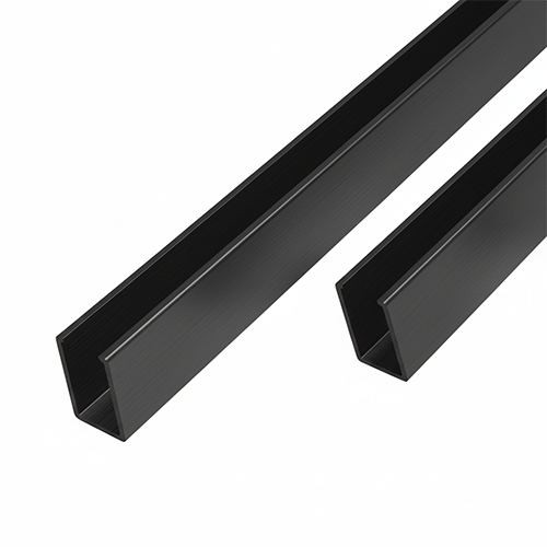 Uchanel Alum. P/Vidrio 8 Mm 3 Mts Largo NEGRO