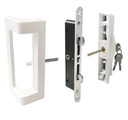Cerradura-Tirador para puertas correderas de aluminio