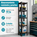 Estantería metálica CARBONE TSU335 - almacenamiento resistente de 90 kg por nivel