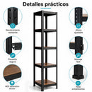 Estantería CARBONE TSU335 - detalles de ensamblaje y repisas ajustables