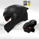 Casco modular para motocicleta negro mate diseño deportivo, SKU TU394