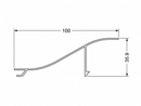 Plano técnico U128.1 - lama modelo onda - 100 x 35.9 x 1 mm