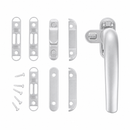 Manilla de cierre a presión plateada con recibidores, calzos y tornillos incluidos