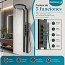 Ducha circular cascada CARBONE UN-A231, vista adicional del panel hidromasaje y rociador superior de 55 cm