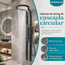 Ducha circular cascada CARBONE UN-A231 de 55 cm, panel hidromasaje