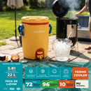 Termo cooler de agua 22 litros 5.8 galones con grifo color amarillo