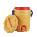 Termo cooler amarillo con tapa y grifo para bebidas