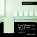 Panel Decorativo WPC Bambú Soft touch 1.22 m x 2.80 m x 5 mm Verde Tomillo Pastel