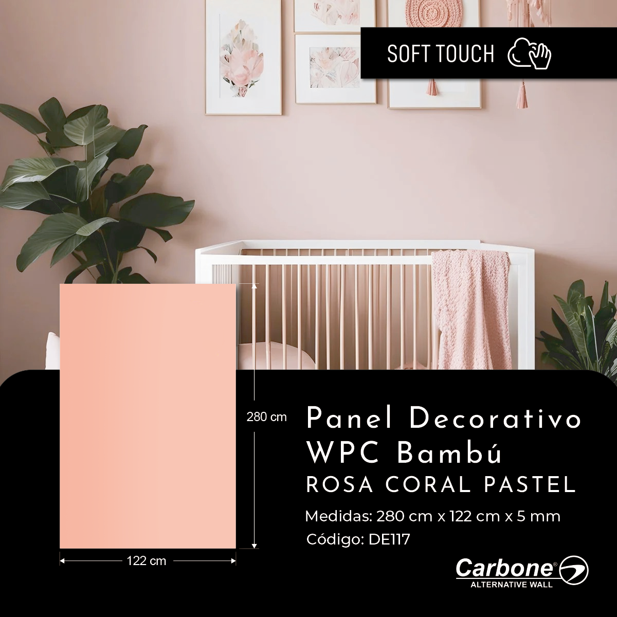 Panel Decorativo WPC Bambú Soft Touch 5mm Rosa Coral Pastel– Tienda ...