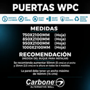 Medidas disponibles y recomendación de instalación para puertas WPC Carbone