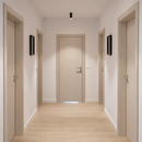 Puerta WPC color beige Carbone para recámara en pasillo interior