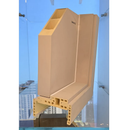Muestra puerta WPC beige Carbone con perfil lateral visible
