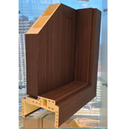 Muestra puerta WPC color roble Carbone con perfil lateral visible
