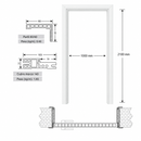 Marco y jamba WPC BT140 color blanco para hoja de 1000 x 2100 mm