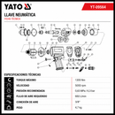 Llave Neumática YATO 3/4" 1300 Nm