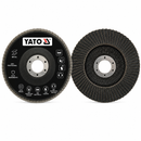 Disco flap plano YATO de 115 mm grano 120, SKU YT-83256