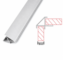 Perfil Remate Esquina Recto 45° Laminas De 8Mm Bambú WPC PVC 3M Long Silver