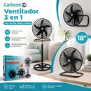 Abanico 3 en 1 AN86 de 18 pulgadas color negro, vista principal