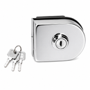 Cerradura semicircular brillante para puerta sencilla de vidrio