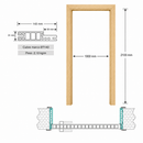 Marco de Repuesto Para Puertas, Marco y Jamba WPC BT140 para Hoja de 1000 x 2100 mm