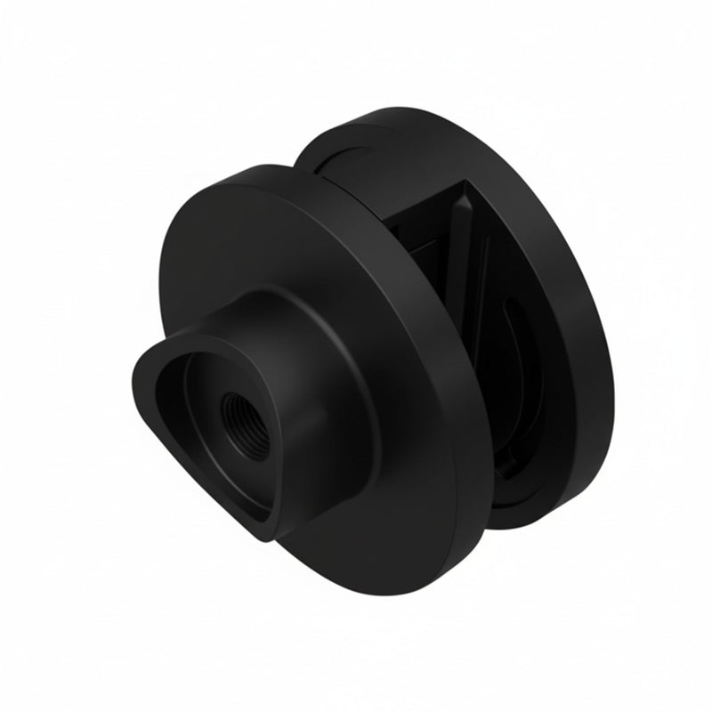 CLIP DE VIDRIO, REDONDO DOBLE CARA, DIA- 60 MM, PARA TUBO DE 42.4 MM, SS-304, NEGRO