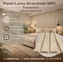 Panel WPC acanalado color travertino instalado en pared interior