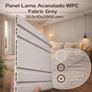 Panel WPC acanalado color gris con acabado textil