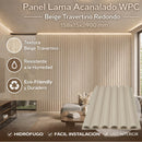 Panel WPC acanalado redondo color travertino beige