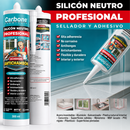Silicón neutro multipropósito CARBONE 300 ml, color Transparente, ANS-01