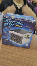 Abanico Acondicionador De Aire Con Agua Portátil. 3 Velocidades. Carga USB. 300Ml.