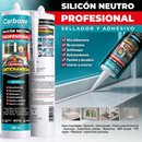 Silicón neutro multipropósito CARBONE 300 ml, color Blanco, ANS-02