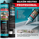 Silicón neutro multipropósito CARBONE 300 ml, color Negro, ANS-03