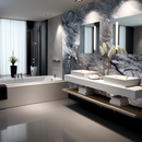 Panel Decorativo Mármol PVC  1.22 m x 2.80 m x 4 mm. Acabado: Glacier rock