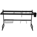 Vista 3 de escurridor organizador para fregadero color negro de 85 × 28 × 52 cm