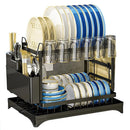 Escurridor Organizador de 2 Niveles Color Negro de 42 × 28 × 32 cm