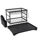 Vista 4 de escurridor organizador de 2 niveles color negro de 42 × 28 × 32 cm