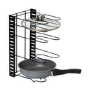 Vista 2 de organizador vertical ajustable para ollas y sartenes de 5 niveles