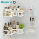 Organizador Esquinero de Baño Adhesivo Color Blanco, Set de 5 Piezas