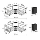 Vista 2 de organizador esquinero de baño adhesivo color blanco, set de 5 piezas