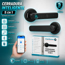 Cerradura Inteligente de Manija 5 en 1 con Huella, Tarjeta, Contraseña, App Tuya y Llave