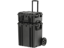 Juego de cajas herméticas YATO YT-08890 y YT-08895, vista lateral con ruedas