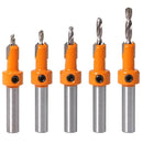 Juego De 5 Brocas HSS De Avellanado Para Carpintería De Vástago De 8Mm.