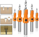 Juego De 5 Brocas HSS De Avellanado Para Carpintería De Vástago De 8Mm.