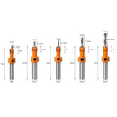 Juego De 5 Brocas HSS De Avellanado Para Carpintería De Vástago De 8Mm.